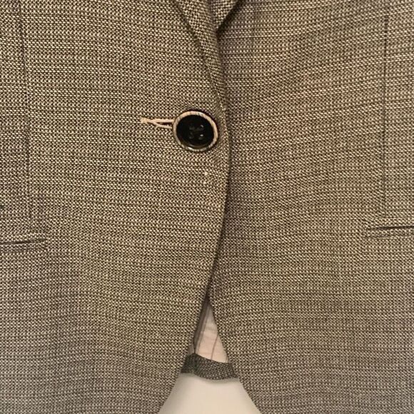 Cabi Women's Plaid Notch Lapel Single Breasted Blazer Jacket Black Tan Size 6 - Picture 4 of 10